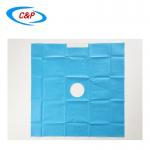 Adhesive Aperture Fenestrated Disposable Surgical Drape Blue SMS PP PE material for sale