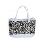 Leopard Design Waterproof Rubber Beach Tote Flexible Material Resists Wear for sale