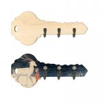 DIY Creative Sublimation Wooden Key Shaped Key Holder For Wall Custom Key Hanger for sale