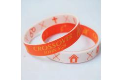 China Customized RFID Silicone Bracelet Debossed Ink-Filled Wristbands for Christian Events supplier