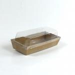 Natural Kraft Paper Bread box with transparent lid Retangle box