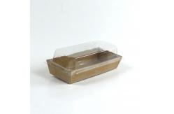 China Natural Kraft Paper Bread box with transparent lid Retangle box supplier