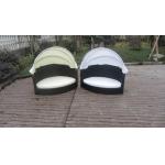 All Weather Garden Black Wicker Pet Bed With KD White Canopy for sale