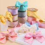 Wrinkle Edge Polyester Satin Ribbon 25mm-38mm Double Faced Satin Ribbon for sale