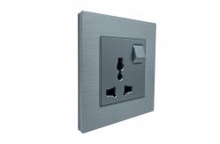 China Three Holes 250V 13A Power Socket Glass / Aluminum Material Panel supplier