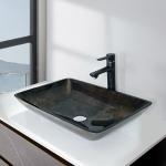 Dark Green Glass Bathroom Non Porous Dynamic Vessel Sink Tempered Glass for sale
