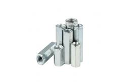 China SS201 Hex Long Forged Eye Nut DIN6334 Coupling Nut White Zinc Plated supplier