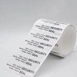 85um 2mil Tamper Proof Security Stickers White Gloss Semi Transfer Low Residue for sale