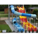 Spiral Enclosed Water Slide Rainbow Racing Pool Slide With Led Light Effect for sale