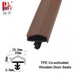 High Resilience Co-Extruded Wooden Door Seal Strips TPE Door Weather Seal Strip Brown for sale