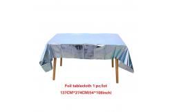 China Oil Proof Metallic Sparkling Tablecloth 137x274cm For Dining Table supplier
