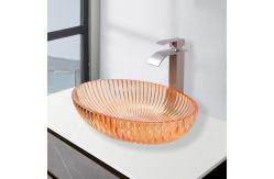 China Unique Transparent Painted Glass Vessel Basins 1.77 Inch Drain  Bathroom Sink supplier
