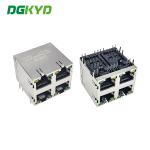 DGKYD59212288DB1A1DY1B022 Stacked 2X2 Multi-Port RJ45 Network Socket With Light Strip Shielding Data Communicationce for sale