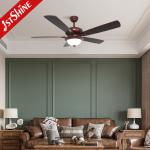 3000K Retro Ceiling Fan With Dark Walnut Blades And Glass Lampshade