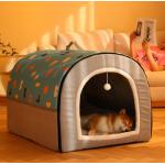 Foldable 2 In 1 Washable Cozy Pet Cave Bed With Removable Cushion