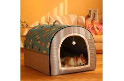 China Foldable 2 In 1 Washable Cozy Pet Cave Bed With Removable Cushion supplier