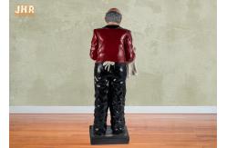 China 145cm Height Antique Polyresin Statue Figurine Resin Butler Holding A Plastic Tray supplier