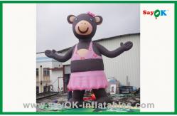 China Pink Lovely Inflatable Bear Inflatable Cartoon Character For Advertising supplier