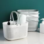 White 12.5 Inch Plastic Picnic Basket With Handle For Neatening