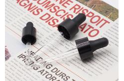 China 15mm 18mm 24mm Black Glass Dropper Pipette Smooth Plastic Cap For Bottles supplier