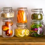 Wide Opening Recycled Glass Jars With Lid , Fermenting Glass Preserving Jars