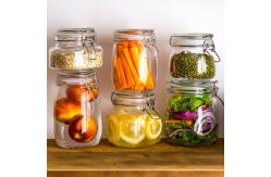 China Wide Opening Recycled Glass Jars With Lid , Fermenting Glass Preserving Jars supplier