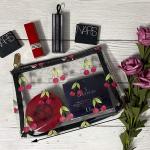 Cherry Print Clear PVC Makeup Cosmetic Bag For Travel for sale