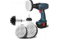 China Carpet Electric Drill Cleaning Brush , 4 Pcs Rotating Brush Cleaning With Soft Bristles supplier