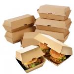 Eco-Friendly Customized Kraft Paper Packaging for Fast Food Grade Hamburger Boxes with Customer's Logo for sale