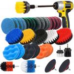 37pcs ROHS Drill Cleaning Brush Set Scrub Pads With Extend Long Attachment for sale
