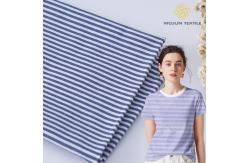 China Custom Breathable Single Jersey Knit Fabric , 140g 100 Cotton Striped Fabric supplier