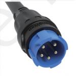 5pin Blue M19 Connector 15A Solder Overmolded Aluminum Alloy Shell Nylon IP67 for sale