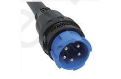 China 5pin Blue M19 Connector 15A Solder Overmolded Aluminum Alloy Shell Nylon IP67 supplier