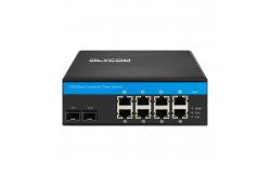 China 48VDC DIN Rail Mounting Industrial Unmanaged POE Switch 8 Gigabit RJ45 Ports supplier