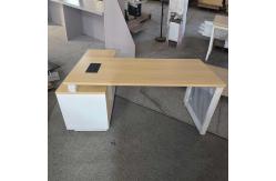 China Customized Wood L Shaped Manager Commercial Office Desk With Side Cabinet supplier