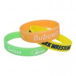 Rubber Embossed Printed Wristbands , Segmented Printed Silicone Bands