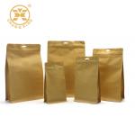 Kraft Flat Bottom Compostable Coffee Bags With Valve 16oz for sale