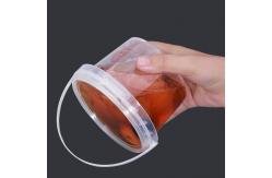 China 600ML Tamper Proof Cookie Bucket Plastic Food Container With Lid Handle 100% Material supplier