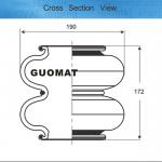 Rubber Double Convoluted Air Springs Industrial Pneumatic Bellow Firestone 206C W01-358-0351 for sale