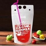 MBOPP Beverage Pouch Packaging Flexiloop Handle 16 oz Drink Pouches With Straw