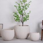 Handmade Glazed Fiber Clay Planter Pot Minimalist Indoor Desktop Design Cylinder Flowerpot for Plants with Box Packing for sale