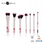 3D Printing Wooden Handle Makeup Brushes 7pcs Two Tones Synthetic Hair OEM for sale