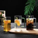 Heat Resistant Single Wall Coffee Cups , Sturdy Small Glass Cups With Handles
