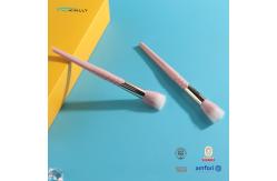 China Cosmetic Synthetic Hair Makeup Brush Set With V Shaped Ferrule Plastic Handle supplier