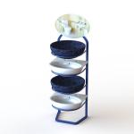 One Side 4 Tiers Flooring Display Stand for Bathroom Sinks for sale
