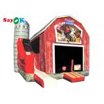 Farmyard Toddler Obstacle Inflatable Water Slide With Bounce House Blow Up Barn Playground