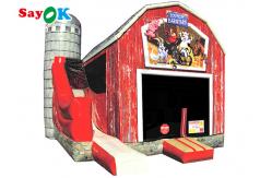 China Farmyard Toddler Obstacle Inflatable Water Slide With Bounce House Blow Up Barn Playground supplier