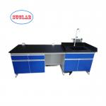 Customizable Chemistry Lab Workbench Design with C-Frame and Multiple Cabinets for sale