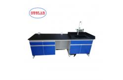 China Customizable Chemistry Lab Workbench Design with C-Frame and Multiple Cabinets supplier