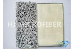 China Plush Big Chenille Rubber Backing Non-Slip Microfiber Kitchen Floor Mat Grey supplier